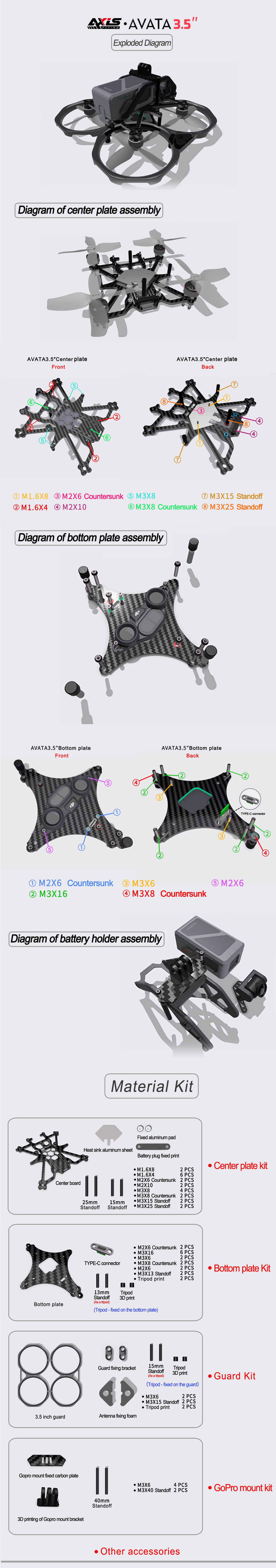 Axisflying-AVATA-35quot-Upgrade-Carbon-Faser-Rahmen-Kit-mit-Propeller-Schutz-fuumlr-FPV-Racing-RC-Dr-1983533-1